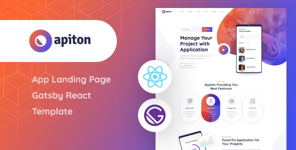 Apiton - Gatsby React App Landing Page Template