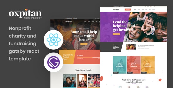 Oxpitan - Gatsby React Nonprofit Charity Template