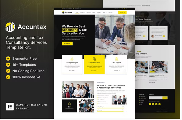 Product Image - Accuntax – Accounting & Tax Consultancy Services Elementor Template Kit