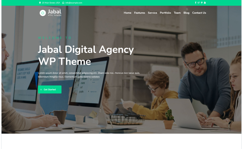 Jabal - Digital Agency One page WordPress Theme
