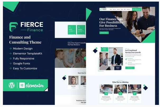 Fierce - Finance Elementor Template Kit