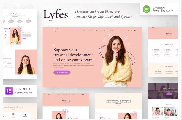 Product Image - Lyfes – Feminine Life Coach & Speaker Elementor Template Kit