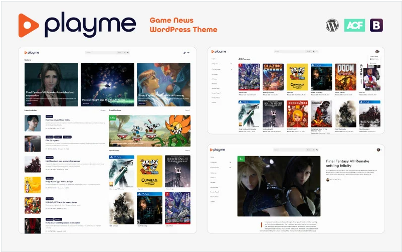 PLAYME - Video Games News WordPress Theme