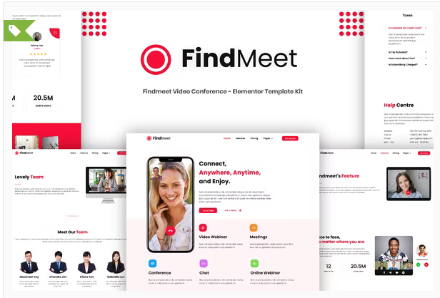 Findmeet - Video Conference Elementor Template Kit