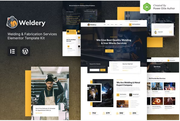 Product Image - Weldery – Welding & Fabrication Services Elementor Template Kit
