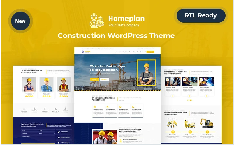 Home plan – Construction WordPress Responsive Theme