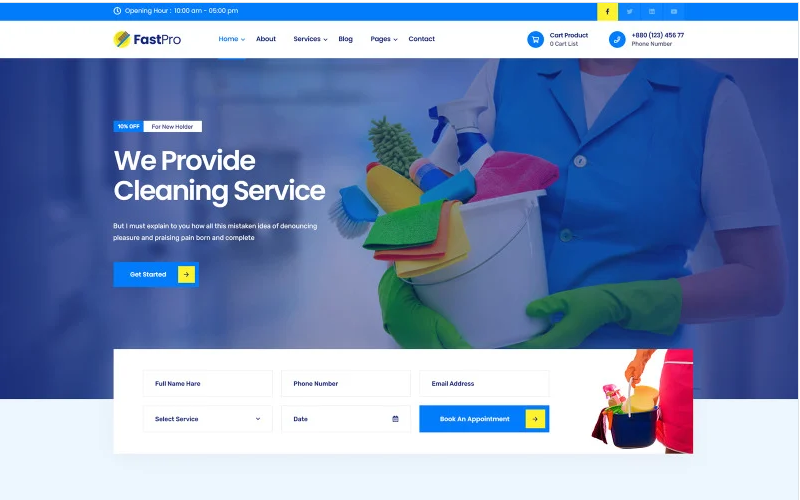 Product Image - FastPro – Cleaning Services WordPress Theme