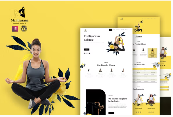 Mantrasana - Yoga Studio Elementor Template Kit