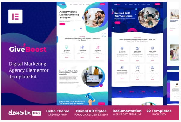 Give Boost - Digital Marketing Agency Elementor Template Kit