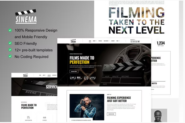 Product Image - Sinema – Film Maker & Movie Studio Elementor Template Kit