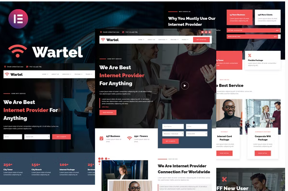 Wartel - Home Wifi & Internet Provider Services Elementor Template Kit