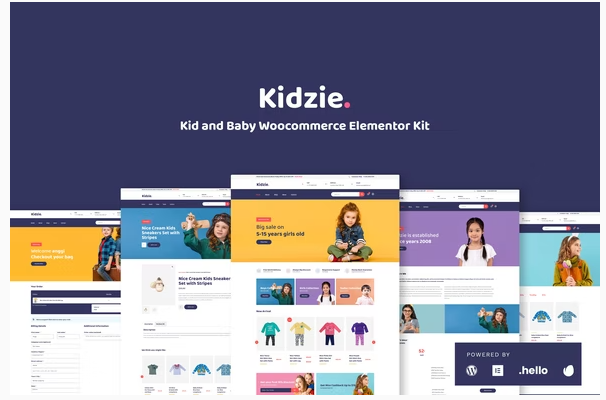 Kidzie - Baby & Kids E-Commerce Elementor Template Kit