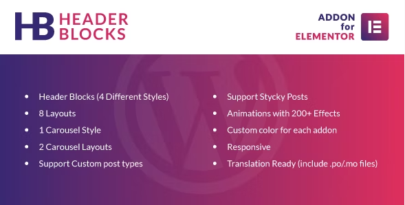 Header Blocks for Elementor - WordPress Plugin