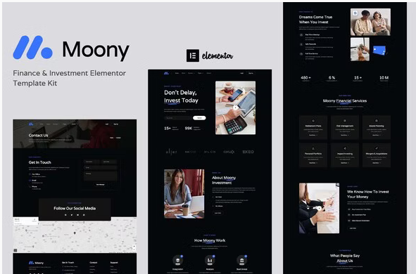 Product Image - Moony – Finance & Investment Elementor Template Kit