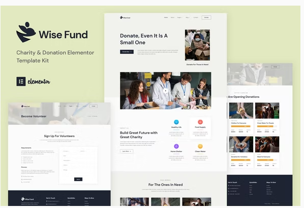 Product Image - Wise Fund – Charity & Donation Elementor Template Kit