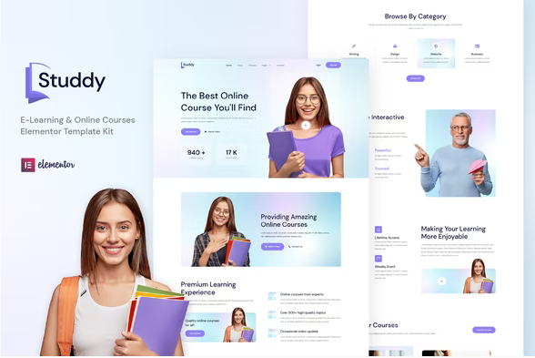 Product Image - Studdy – E-Learning & Online Courses Elementor Template Kit