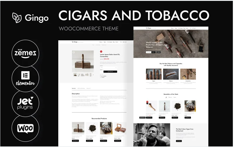 Gingo - Cigars and Tobacco WordPress Theme