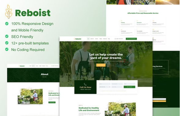 Reboist - Landscape & Gardening Elementor Template Kit