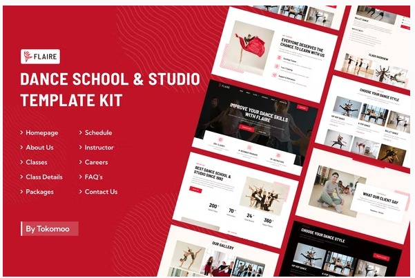 Product Image - Flaire | Dance School & Studio Elementor Template Kit