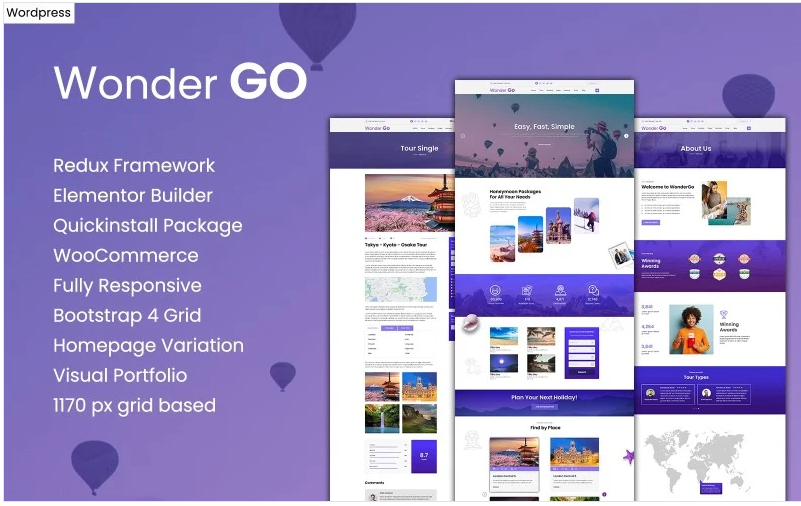Product Image - Wonder GO – Tour Booking and Travel WordPress Theme