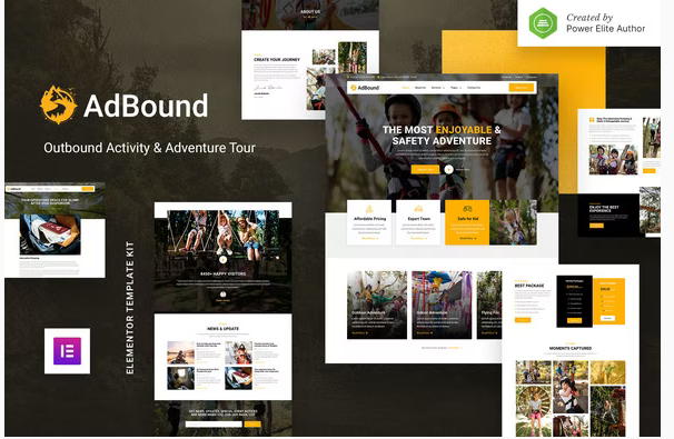 AdBound – Outbound Activity & Adventure Tour Elementor Template Kit