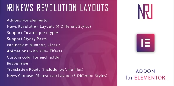 News Revolution Layouts for Elementor WordPress Plugin