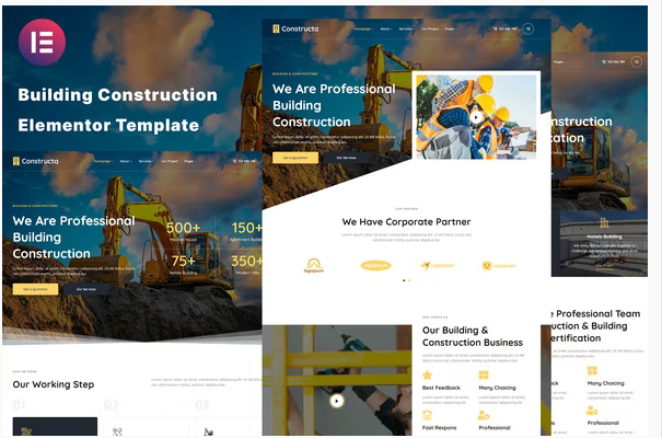 Product Image - Constructa – Building & Construction Elementor Template Kit
