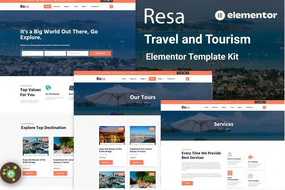Resa - Travel & Tourism Elementor Template Kit