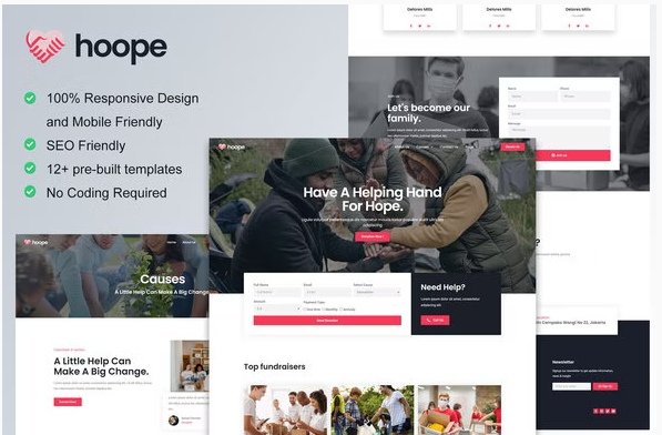 Product Image - Hoope – Charity & Donation Elementor Template Kit