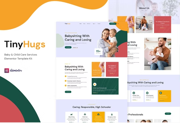 Product Image - Tiny Hugs – Baby & Child Care Services Elementor Template Kit