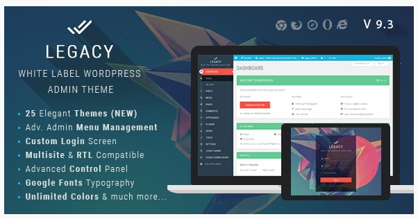 Legacy - White label WordPress Admin Theme