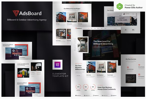 Product Image - AdsBoard – Billboard & Outdoor Advertising Agency Elementor Template Kit
