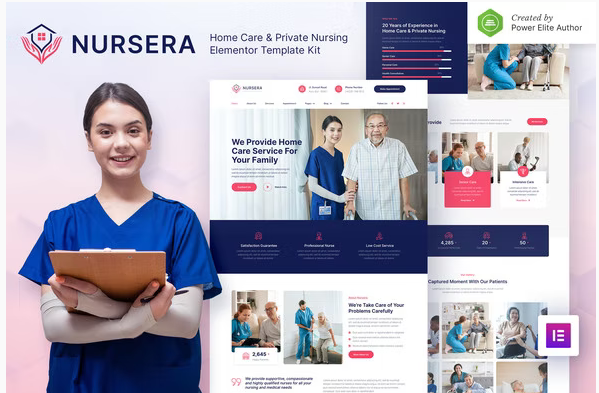 Product Image - Nursera – Home Care & Private Nursing Services Elementor Template Kit