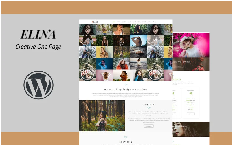 Elina - Creative One Page WordPress Theme