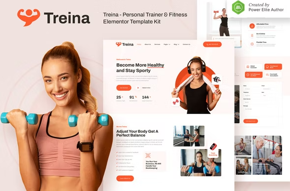 Product Image - Treina – Personal Trainer & Fitness Elementor Template Kit