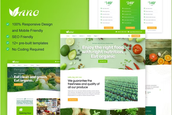 Vano - Organic Food & Agriculture Elementor Template Kit