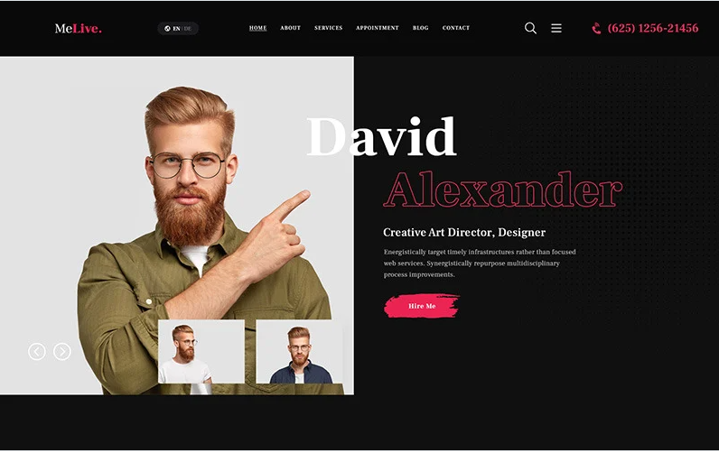 MeLive - Personal Portfolio WordPress Theme