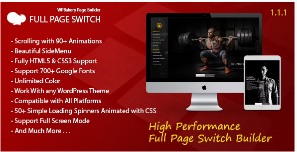 Full Page Switch - With Side Menu - Addon For WPBakery Page Builder