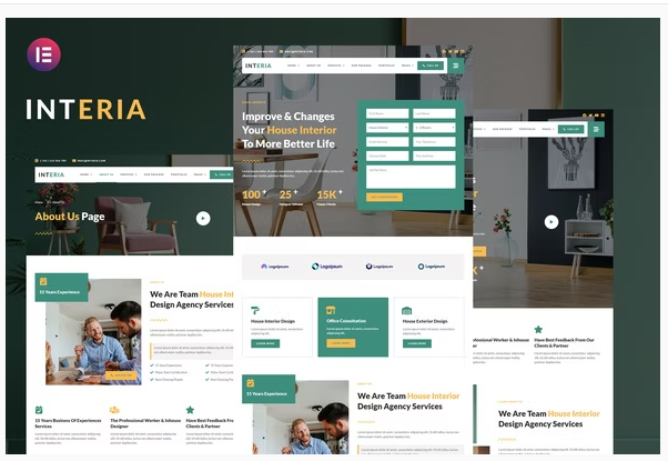 Interia - Interior Design Service Elementor Template Kit