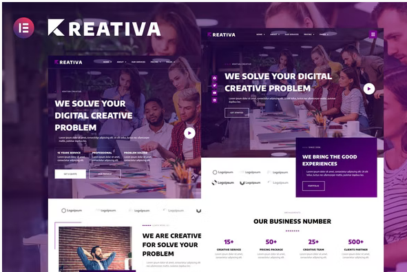 Product Image - Krativa – Creative & Digital Agency Services Elementor Template Kit