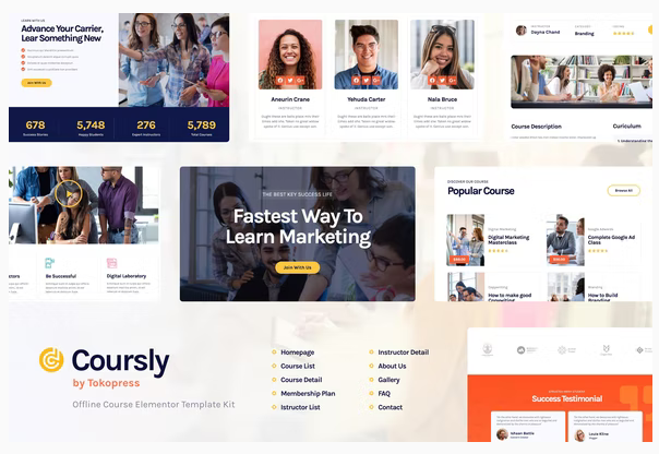 Coursly | Education & Offline Course Elementor Template Kit