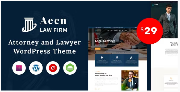 Aeen - Attorney and Lawyer WordPress Theme