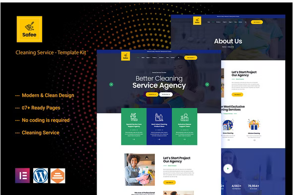 Safee - Cleaning Service Elementor Template Kit