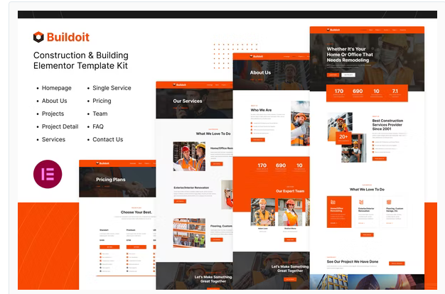 Product Image - Buildoit | Construction & Building Elementor Template Kit