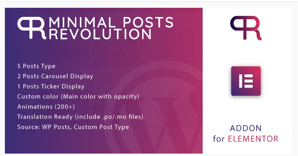 Minimal Posts Revolution For Elementor WordPress Plugin