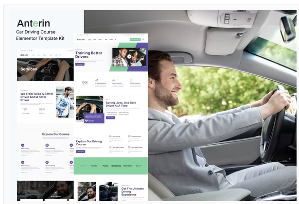 Anterin - Car Driving Course Elementor Template Kit