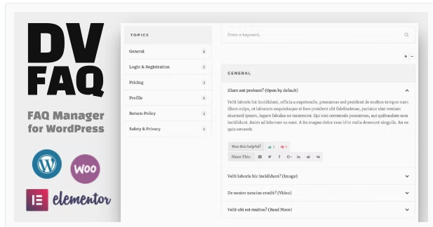 DV FAQ - Advanced WordPress FAQ Plugin