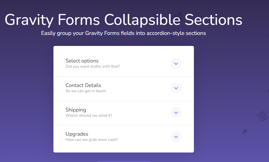 JetSloth – Gravity Forms Collapsible Sections