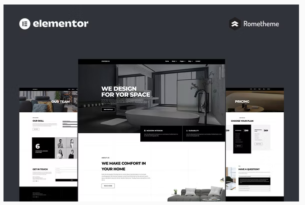 Product Image - D’Interior – Interior Design Elementor Pro Full Site Template Kit