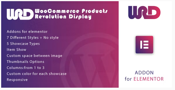 Woocommerce Products Revolution Display for Elementor WordPress Plugin
